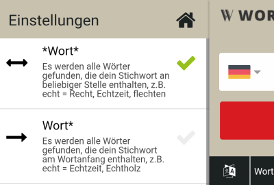 DE-Wortst cke-Einstellungen